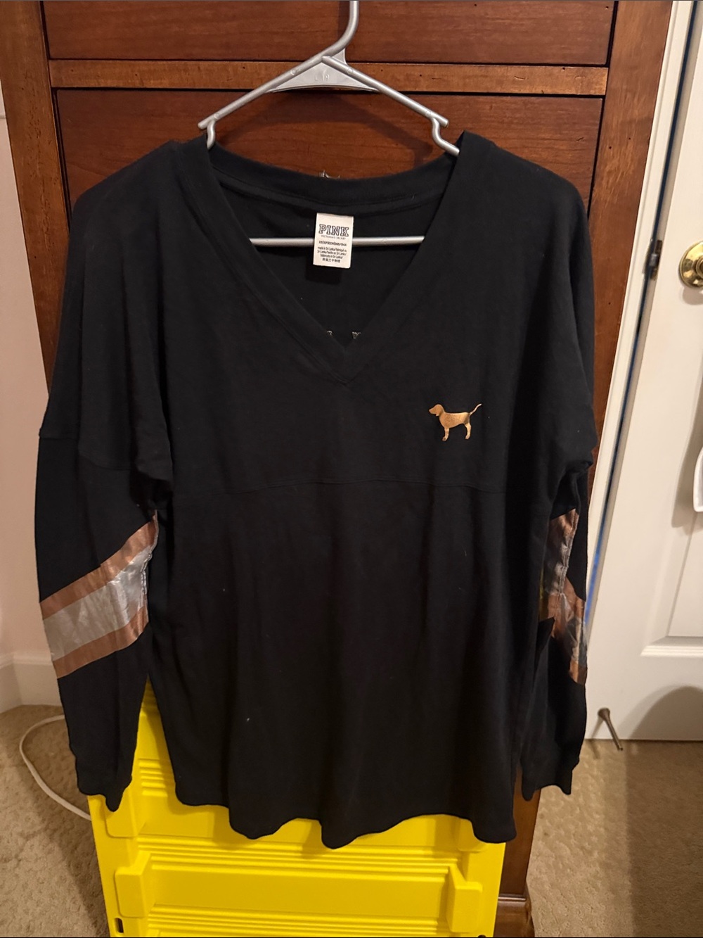 VS Pink bling long sleeve v neck shirt